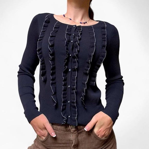 LOFT Nancy ruffle cardigan - Picture 1 of 7